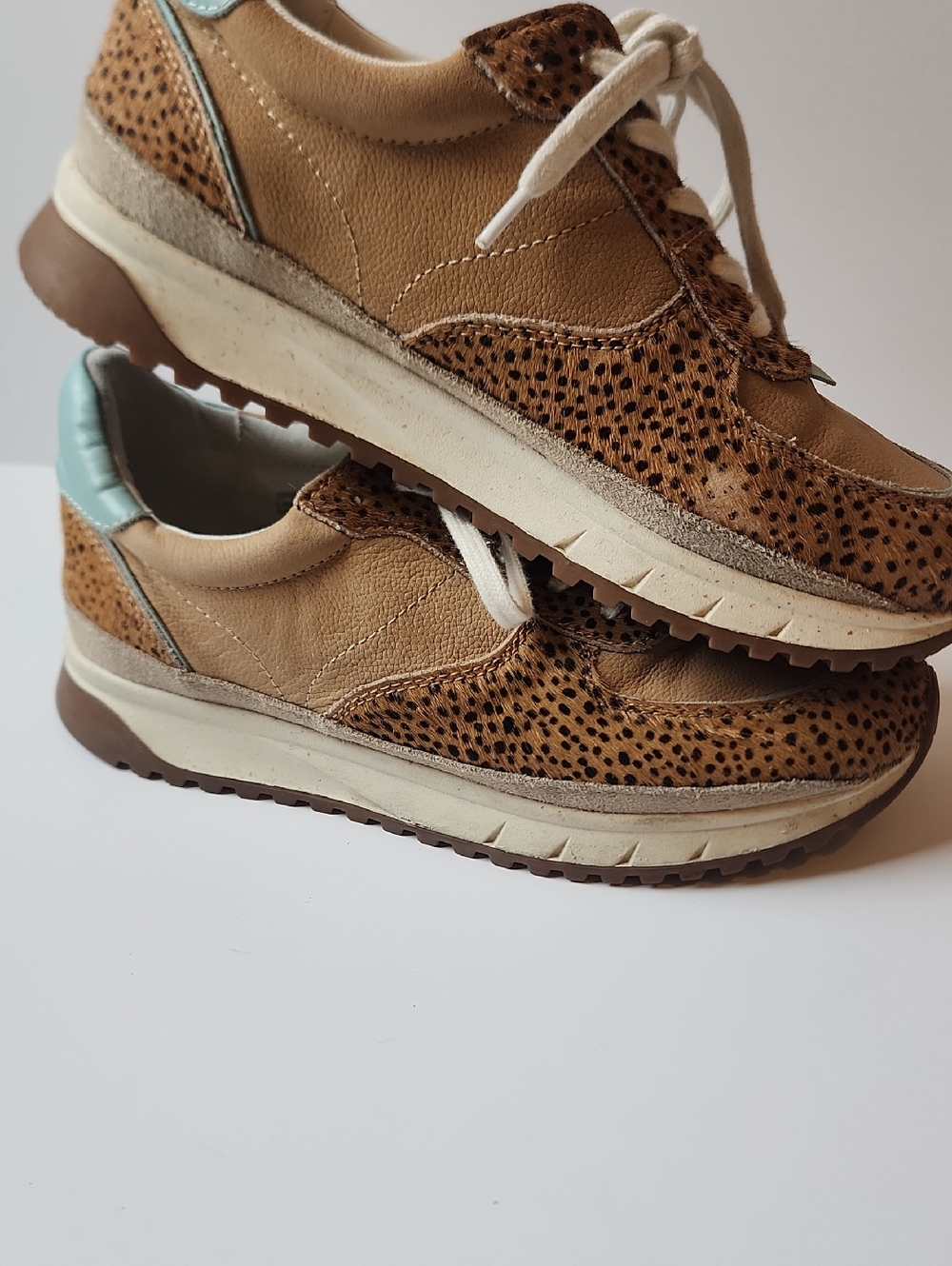Madewell Leopard Print Sneakers Brown/black/blue Trim Womens Size 8M - Picture 6 of 9